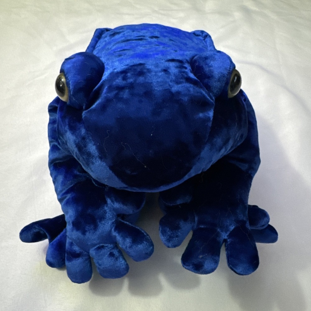 RARE Commonwealth Blue Velvet Frog 20"  Stuffed Animal Plush Vintage